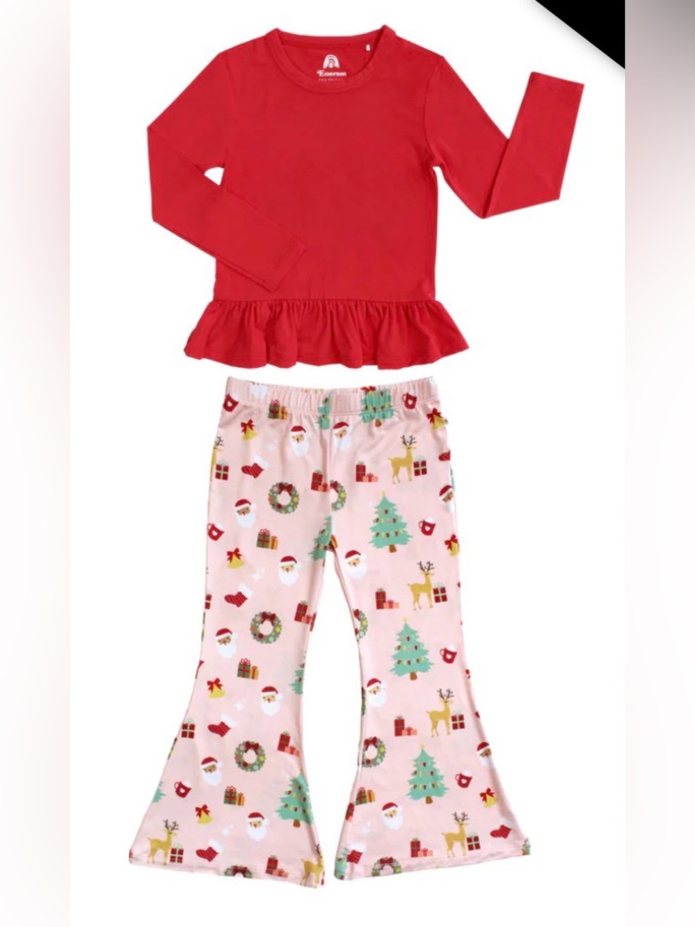 Emerson and Friends Sugar Plum Bamboo Kids Flare Pants Set